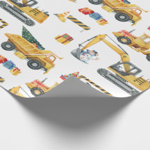 Papel de regalo de Navidad con tema de construcció