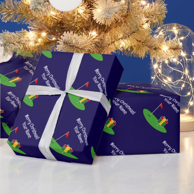 Papel de regalo de Navidad con tema de golf (Vacaciones)