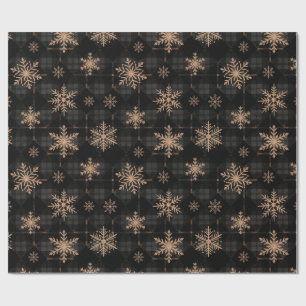 Papel de regalo de Navidad Copo de Nieve Plaid Car