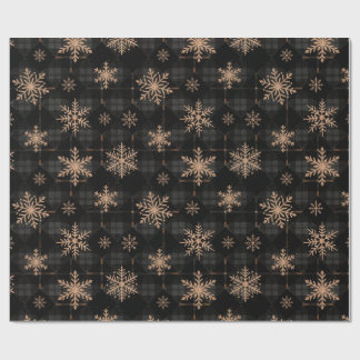 Papel de regalo de Navidad Copo de Nieve Plaid Car