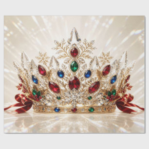 Papel de regalo de Navidad Corona de Joyas de Lujo