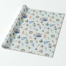Papel de Regalo de Navidad Costero Alegre