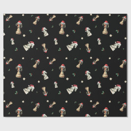 Papel de regalo de Navidad de ajedrez elegante en