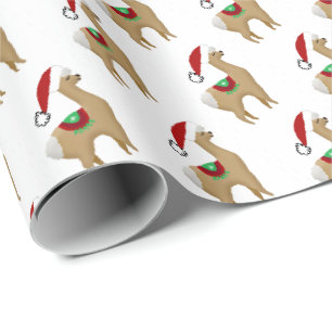 Papel de regalo de Navidad de alpaca
