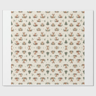 Papel de Regalo de Navidad de Animales del Bosque