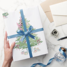 Papel de regalo de Navidad de árbol de Navidad sua