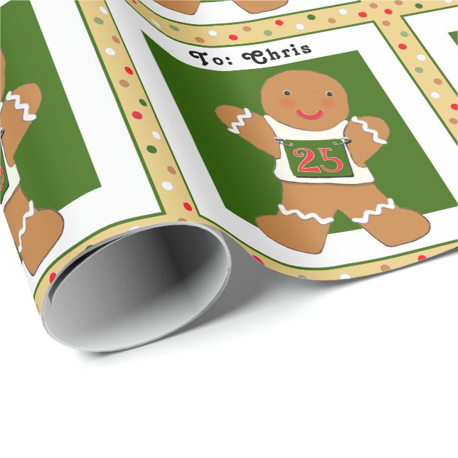 Papel de regalo de Navidad de atletismo (Esquina del rollo)