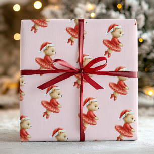Papel de regalo de Navidad de bailarina para niños
