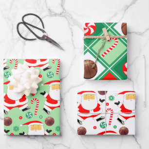 Papel de regalo de Navidad de baloncesto