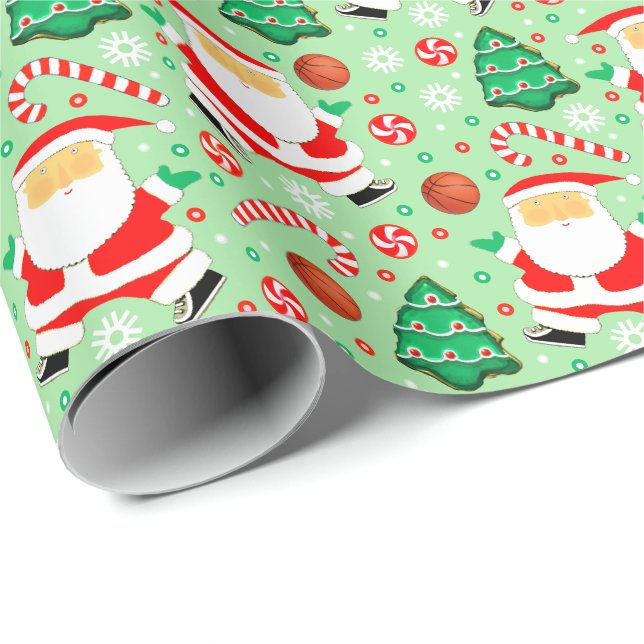 Papel de regalo de Navidad de baloncesto (Esquina del rollo)
