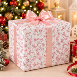 Papel de regalo de Navidad de bastón de caramelo r