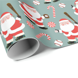 Papel de regalo de Navidad de béisbol