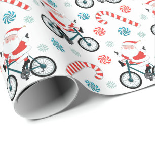 Papel de regalo de Navidad de bicicleta