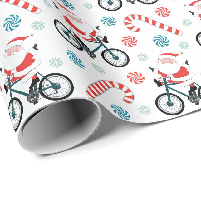 Papel de regalo de Navidad de bicicleta (Esquina del rollo)