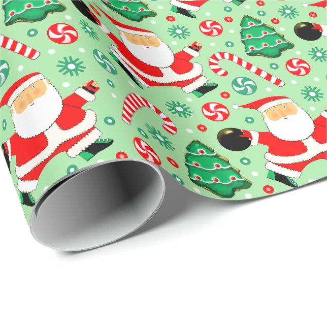 Papel de regalo de Navidad de bolos (Esquina del rollo)