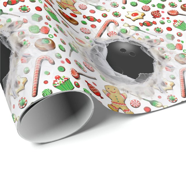 Papel de regalo de Navidad de bolos (Esquina del rollo)