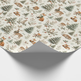 Papel de regalo de Navidad de bosque invernal