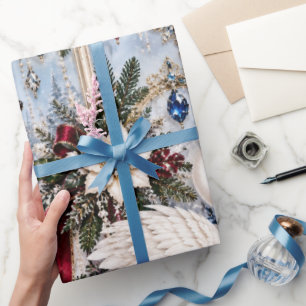 Papel de regalo de Navidad de Bosque Invernal Peri
