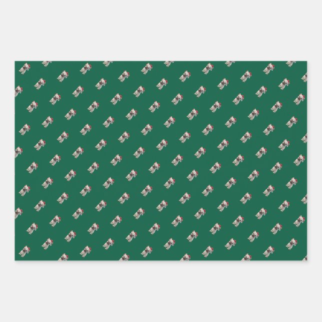 Papel de regalo de Navidad de Bulldog Francés (Anverso)