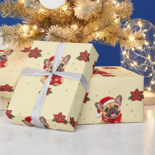 Papel de regalo de Navidad de Bulldog Francés