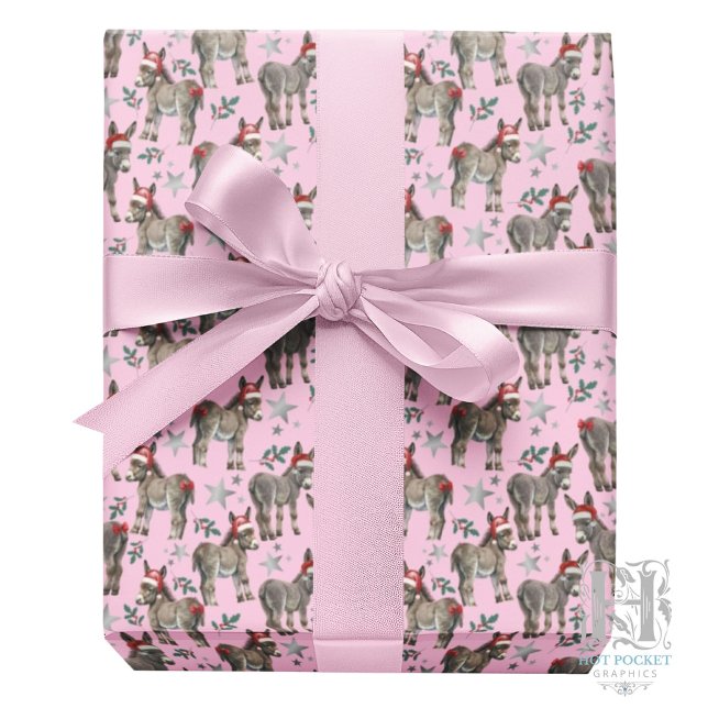 Papel de Regalo de Navidad de Burro Adorable en Ro (Subido por el creador)