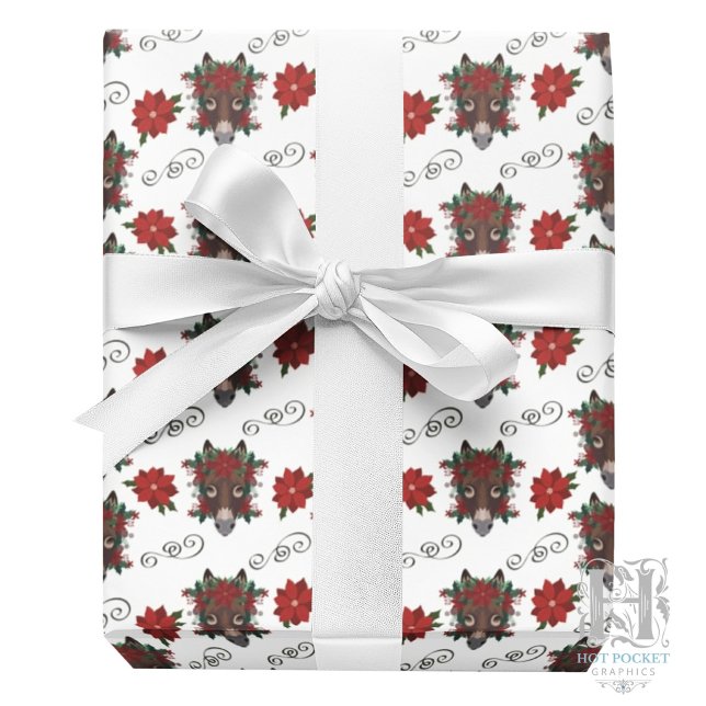 Papel de Regalo de Navidad de Burro Floral (Subido por el creador)