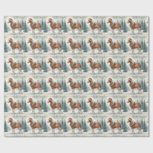 Papel de regalo de Navidad de caballo Clydesdale
