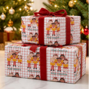 Papel de regalo de Navidad de Cantantes de Villanc