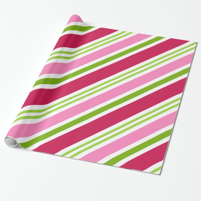 Papel de regalo de Navidad de caramelo rosa retro (Desenrollado)