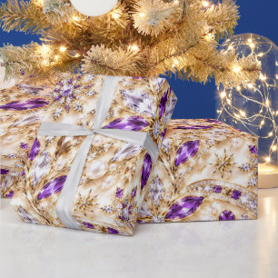 Papel de regalo de Navidad de ciruela de lujo