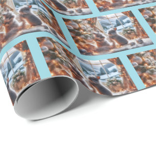 Papel de regalo de Navidad de conejitos