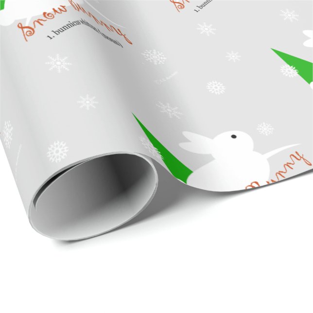 Papel de regalo de Navidad de conejo Snow Bunny (Esquina del rollo)