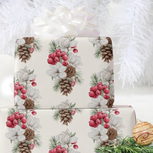 Papel de Regalo de Navidad de Cono de Pino Magnoli (Subido por el creador)
