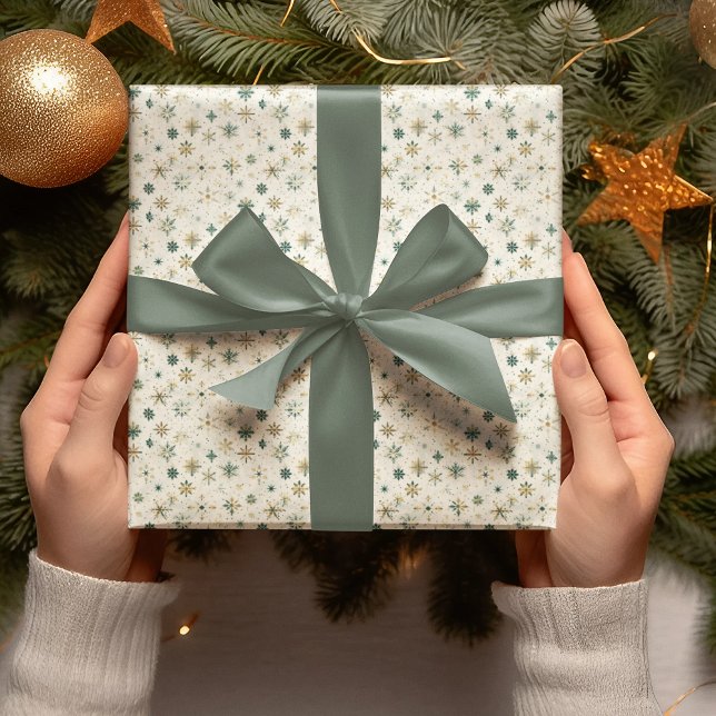 Papel de regalo de Navidad de copo de nieve elegan (Subido por el creador)