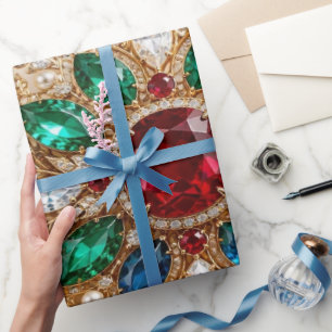 Papel de regalo de Navidad de copo de nieve joyado