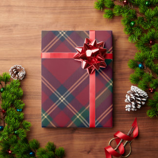 Papel de regalo de Navidad de cuadros escoceses cl