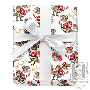 Papel de Regalo de Navidad de Dinosaurios