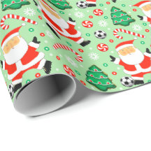 Papel de regalo de Navidad de fútbol