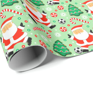 Papel de regalo de Navidad de fútbol