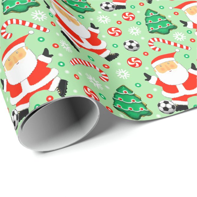 Papel de regalo de Navidad de fútbol (Esquina del rollo)