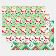 Papel de regalo de Navidad de fútbol