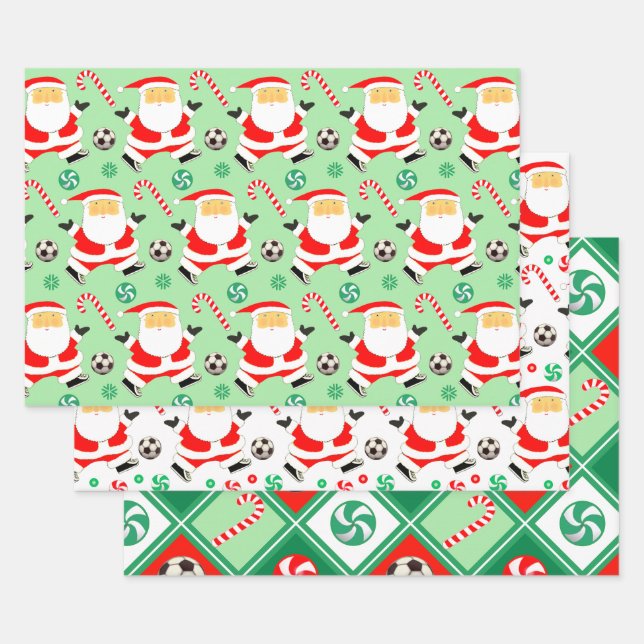 Papel de regalo de Navidad de fútbol (Set)