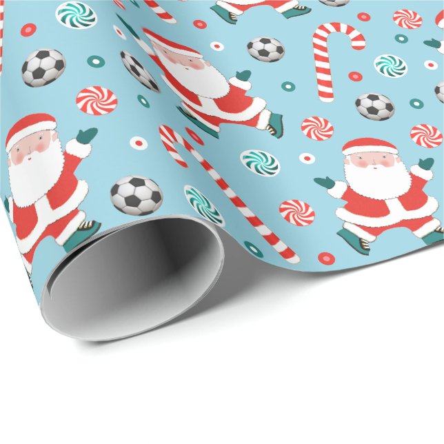 Papel de regalo de Navidad de fútbol (Esquina del rollo)