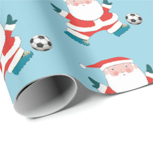 Papel de regalo de Navidad de fútbol
