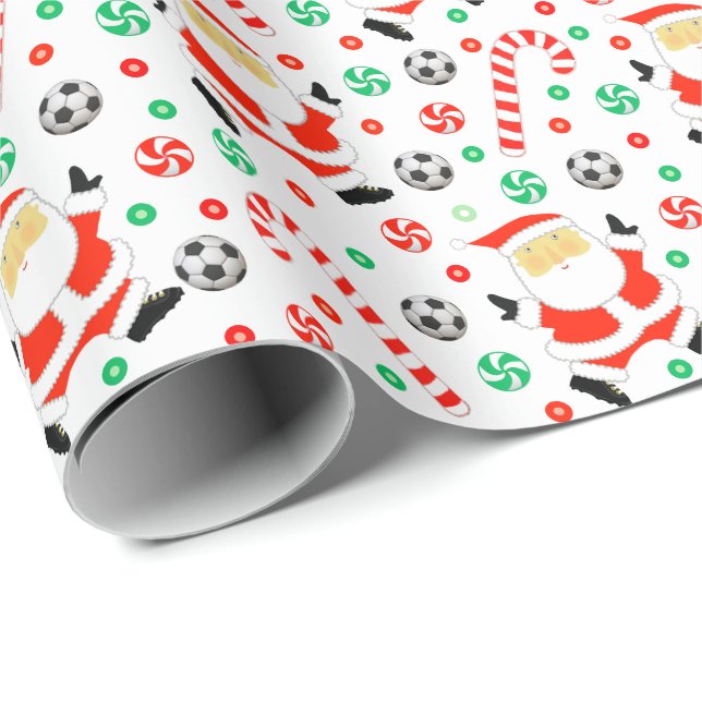 Papel de regalo de Navidad de fútbol (Esquina del rollo)