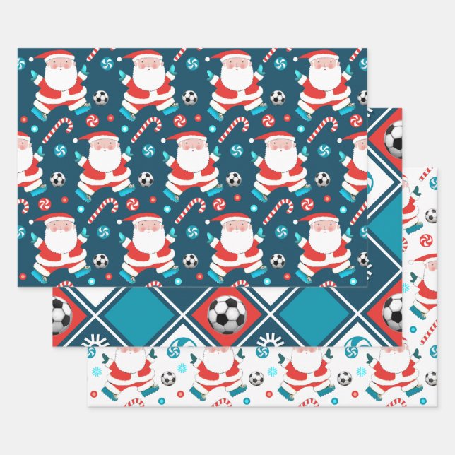 Papel de regalo de Navidad de fútbol (Set)