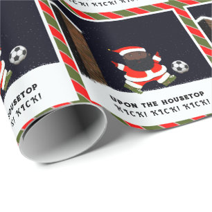 Papel de regalo de Navidad de fútbol