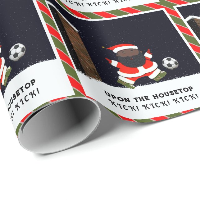 Papel de regalo de Navidad de fútbol (Esquina del rollo)