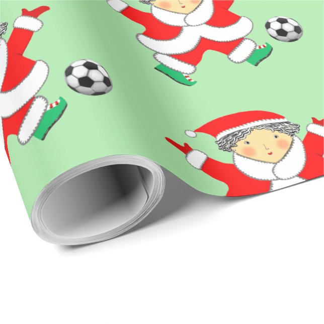 Papel de regalo de Navidad de fútbol (Esquina del rollo)