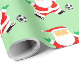 Papel de regalo de Navidad de fútbol